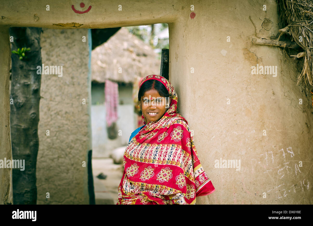 Indianerdorf Frau, Kamar Para, Westbengalen, Indien Stockfoto