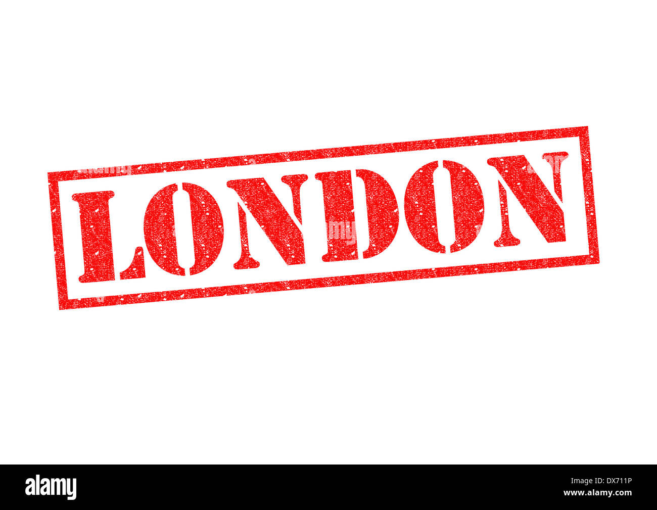 LONDON rot Stempel auf einem weißen Hintergrund. Stockfoto