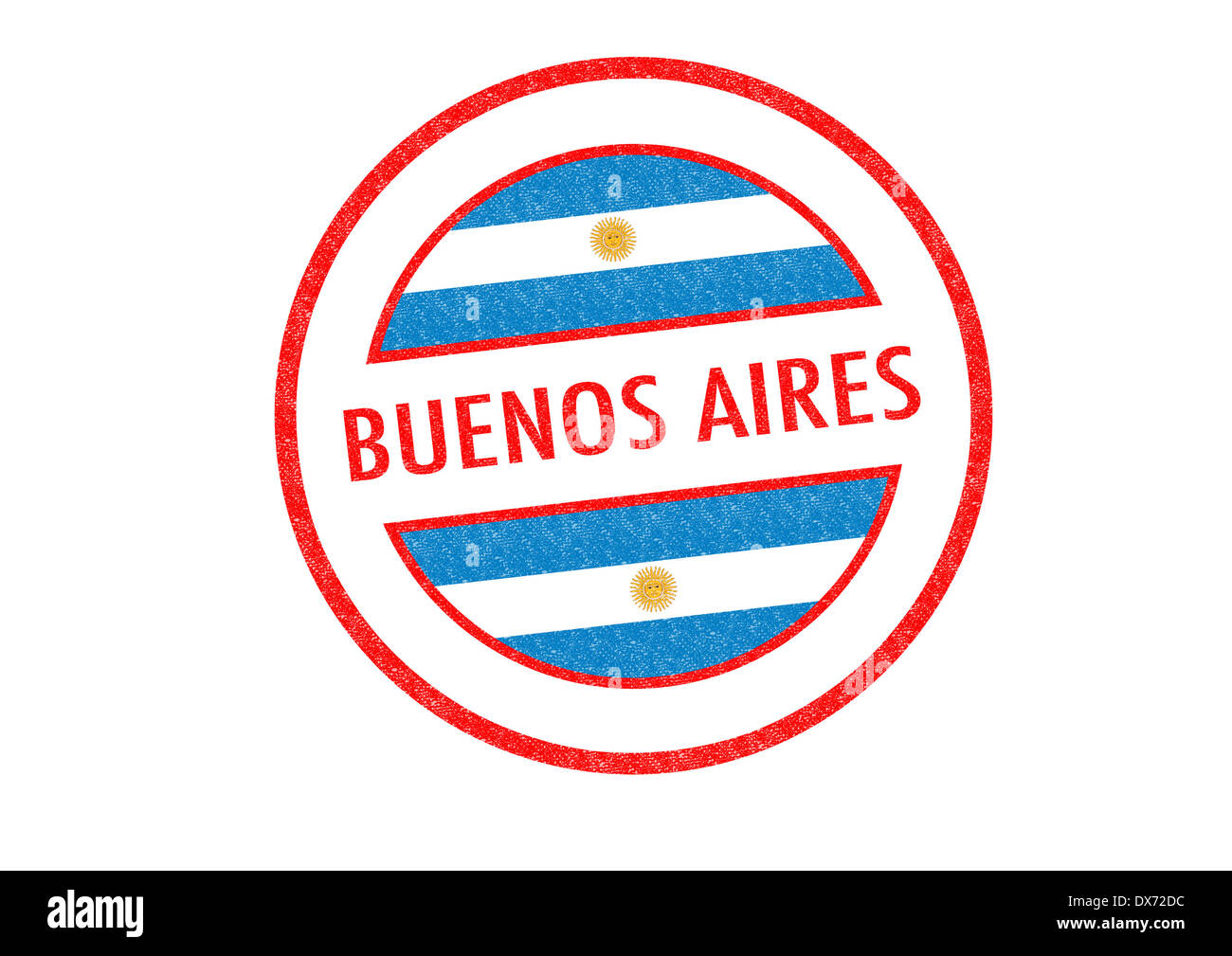 Reisepass-Stil BUENOS AIRES Stempel auf einem weißen Hintergrund. Stockfoto