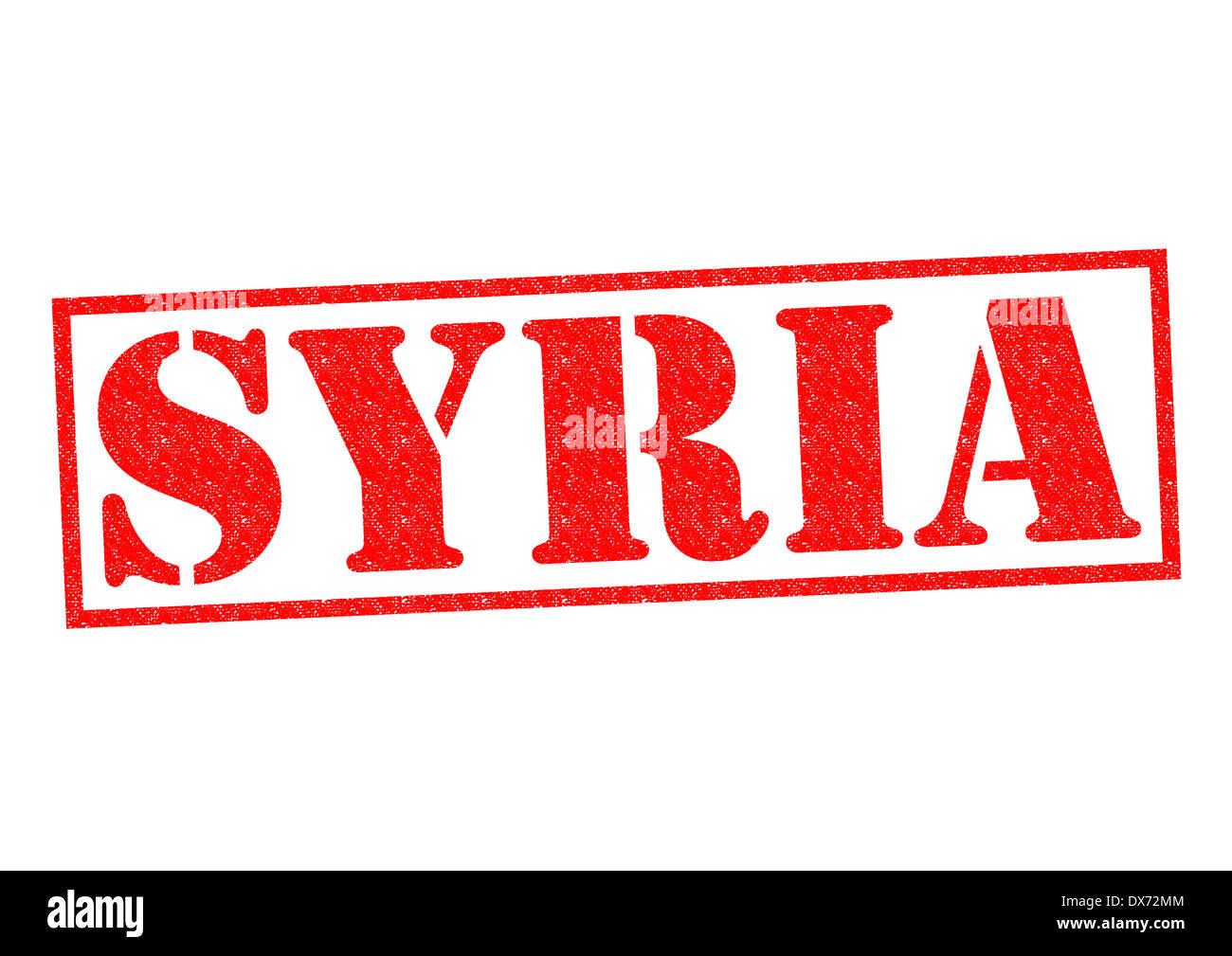 Syrien-Stempel auf einem weißen Hintergrund. Stockfoto