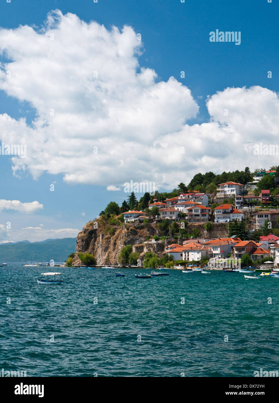 Die UNESCO-geschützte Stadt und See von Ohrid, Mazedonien Stockfoto