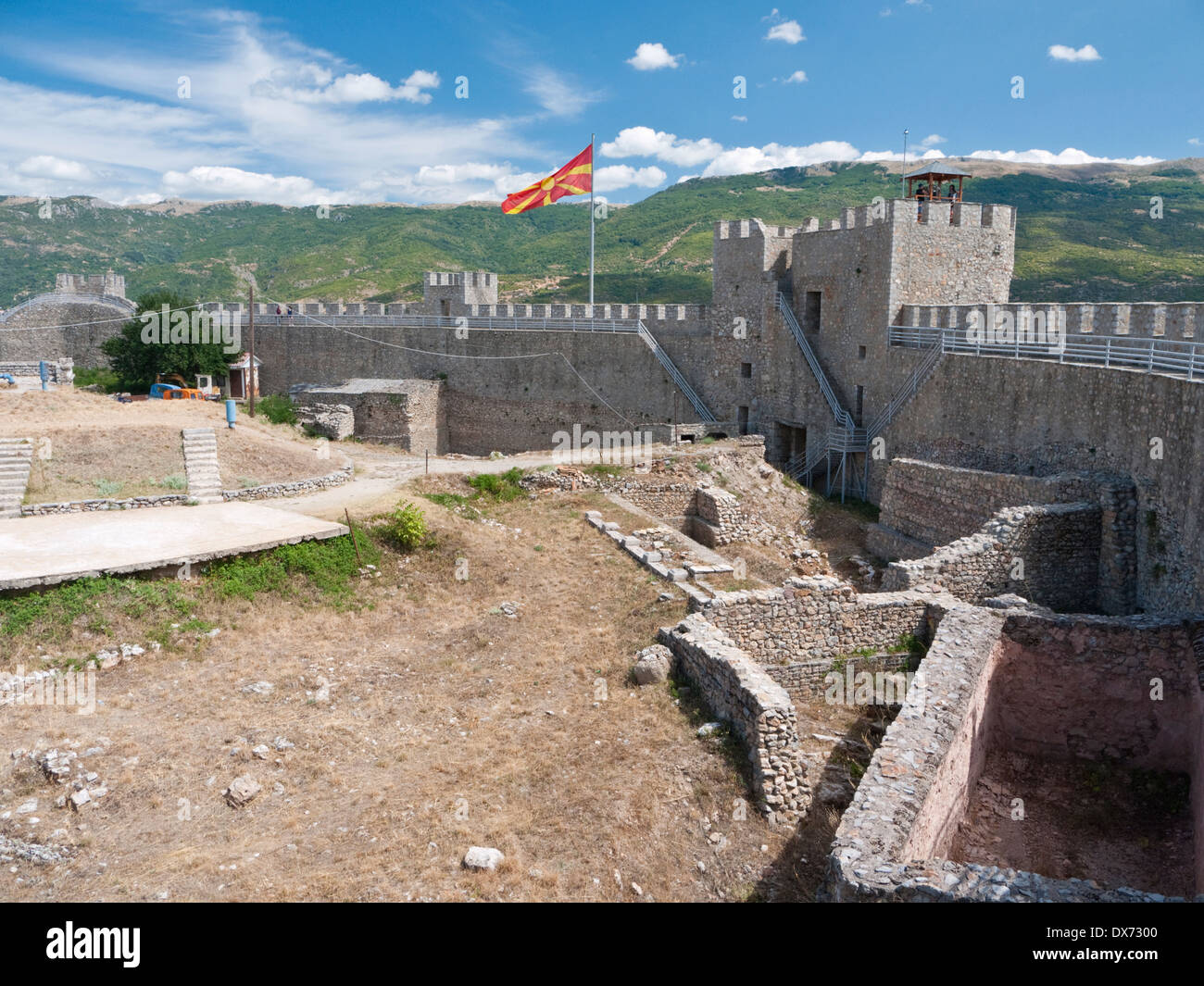 Zar Samuil Festung in die UNESCO-geschützte Stadt Ohrid, Mazedonien Stockfoto