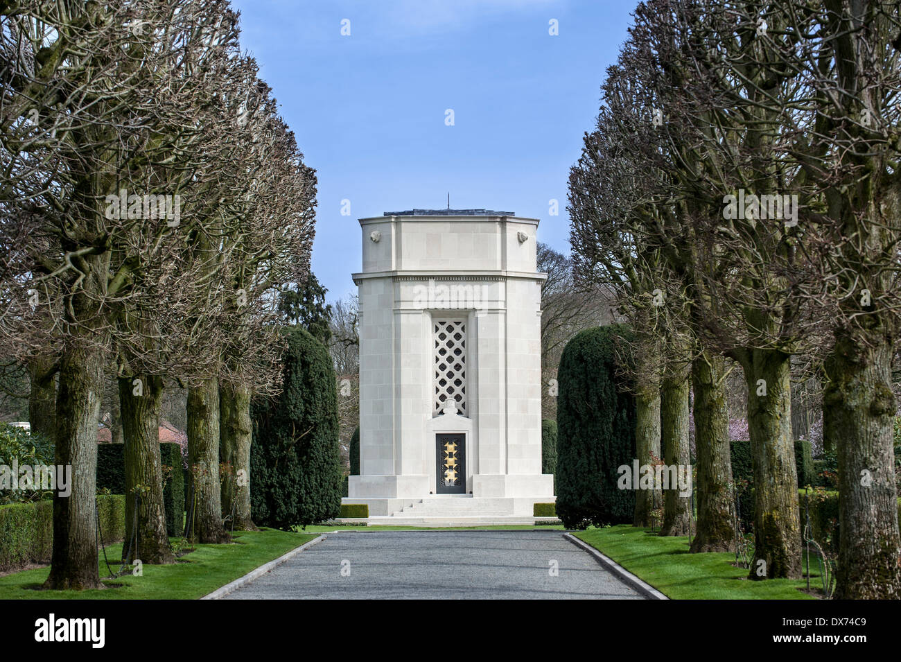 Die WW1 Flanders Feld amerikanischen Friedhof und Denkmal in Waregem, der einzige First World War One US Militärfriedhof in Belgien Stockfoto