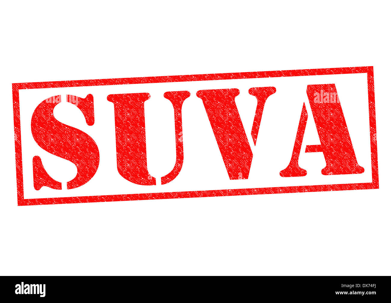SUVA (Hauptstadt von Fidschi) Stempel auf einem weißen Hintergrund. Stockfoto