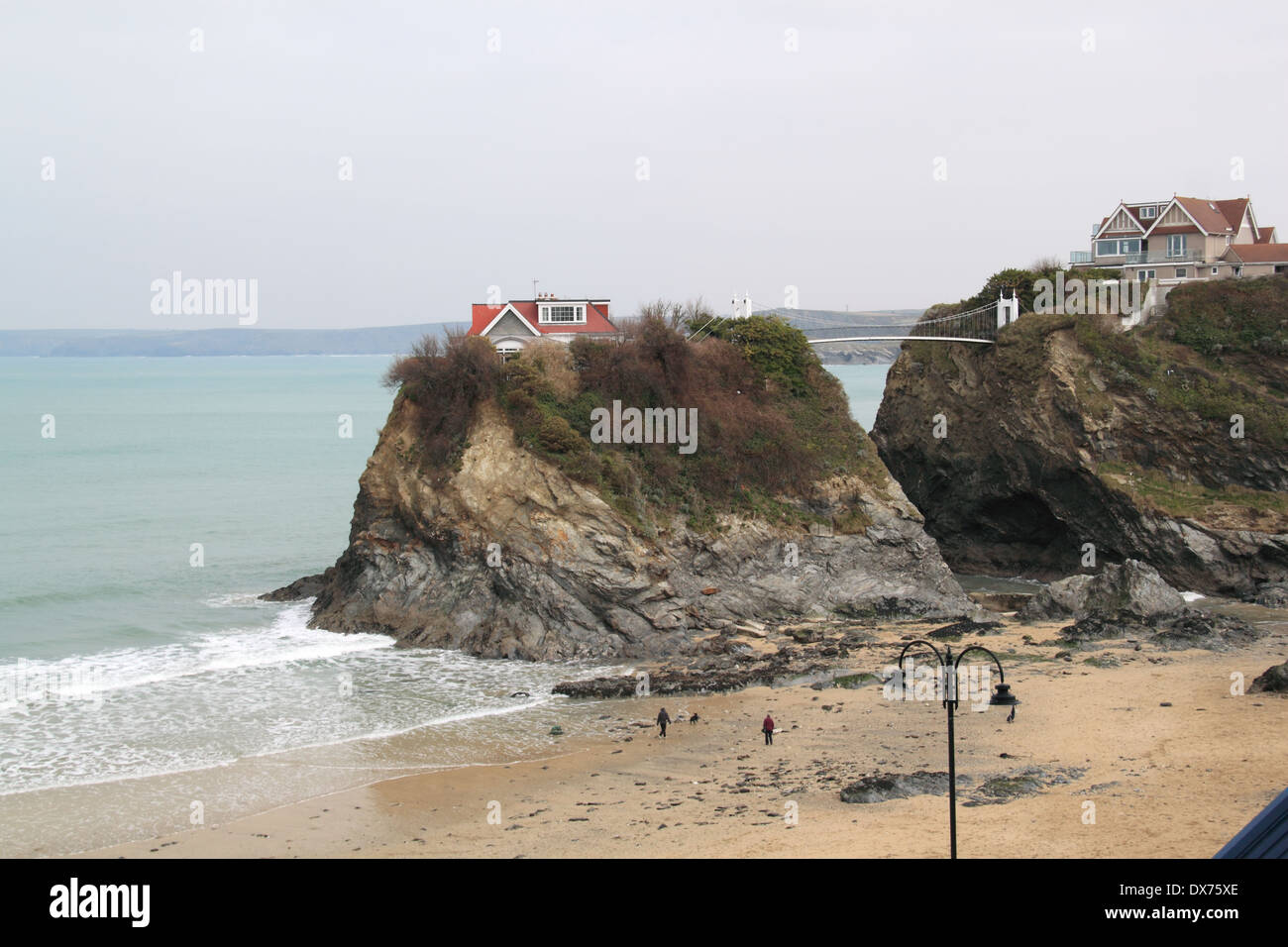 Die Insel, Towan Beach, Newquay, Cornwall, England, Großbritannien, Vereinigtes Königreich, UK, Europa Stockfoto