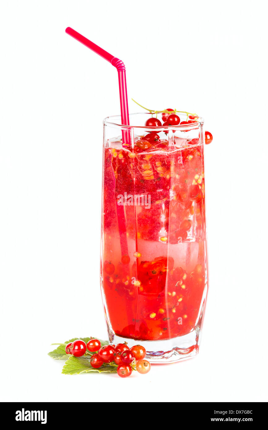 Rotes aktuelle Getränk auf weiß Stockfoto