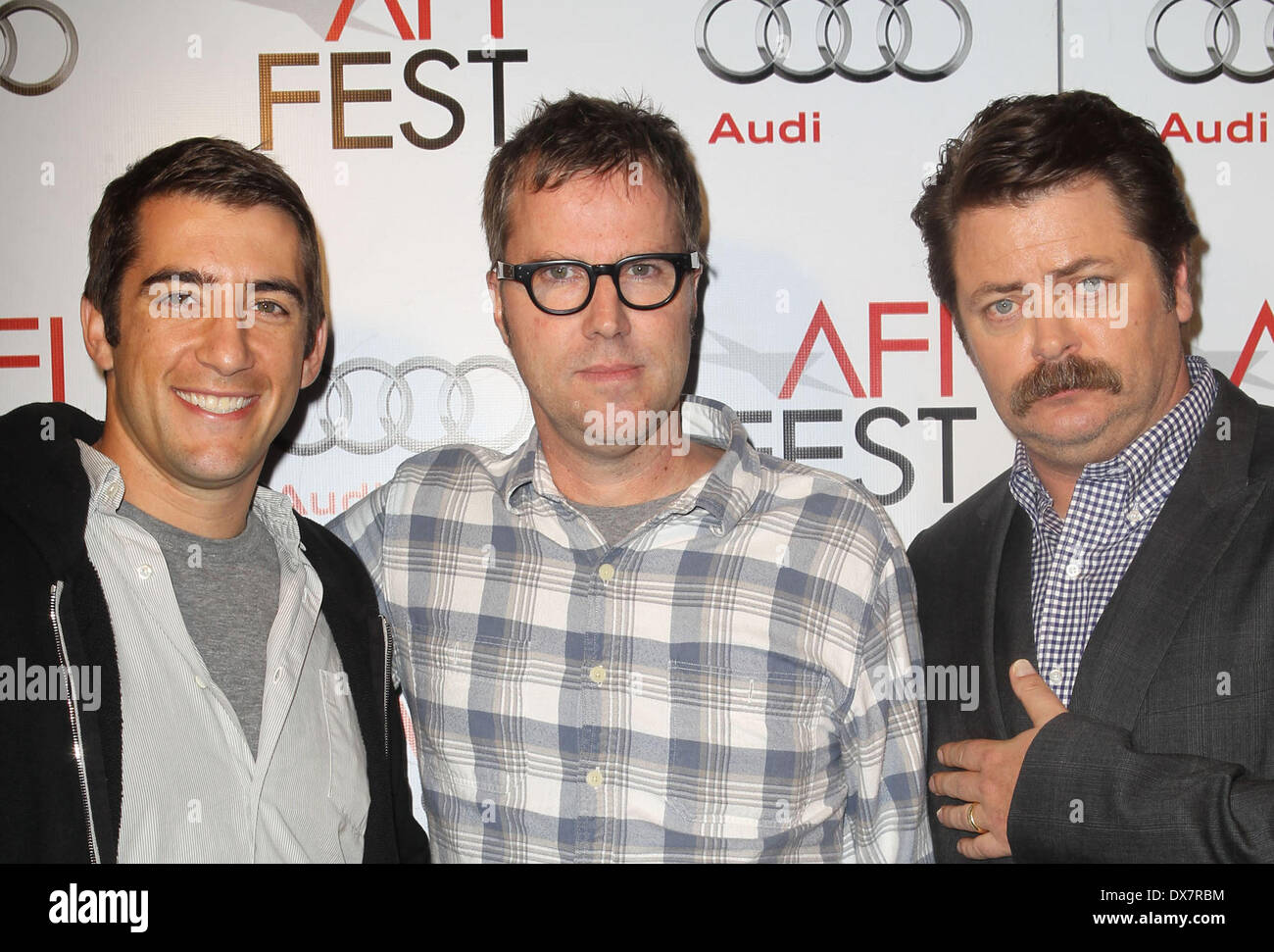 Jonathan Togo, Bob Byington, Nick Offerman AFI Fest - "On The Road" - Herzstück Gala Screening - Ankünfte Los Angeles, Kalifornien - 03.11.12 mit: Jonathan Togo, Bob Byington, Nick Offerman wo: Hollywood, Kalifornien, Vereinigte Staaten, wann: 3. November 2012 Stockfoto