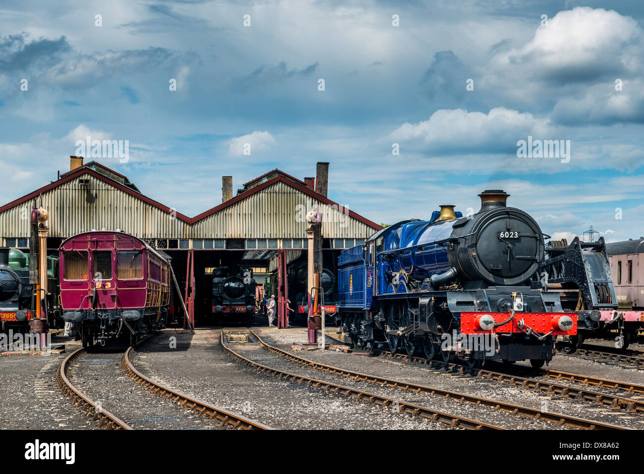 Didcot Railway Centre ist eine ehemalige Great Western Railway-Lokschuppen und Lokomotive Stallungen Punkt befindet sich in Didcot, Stockfoto