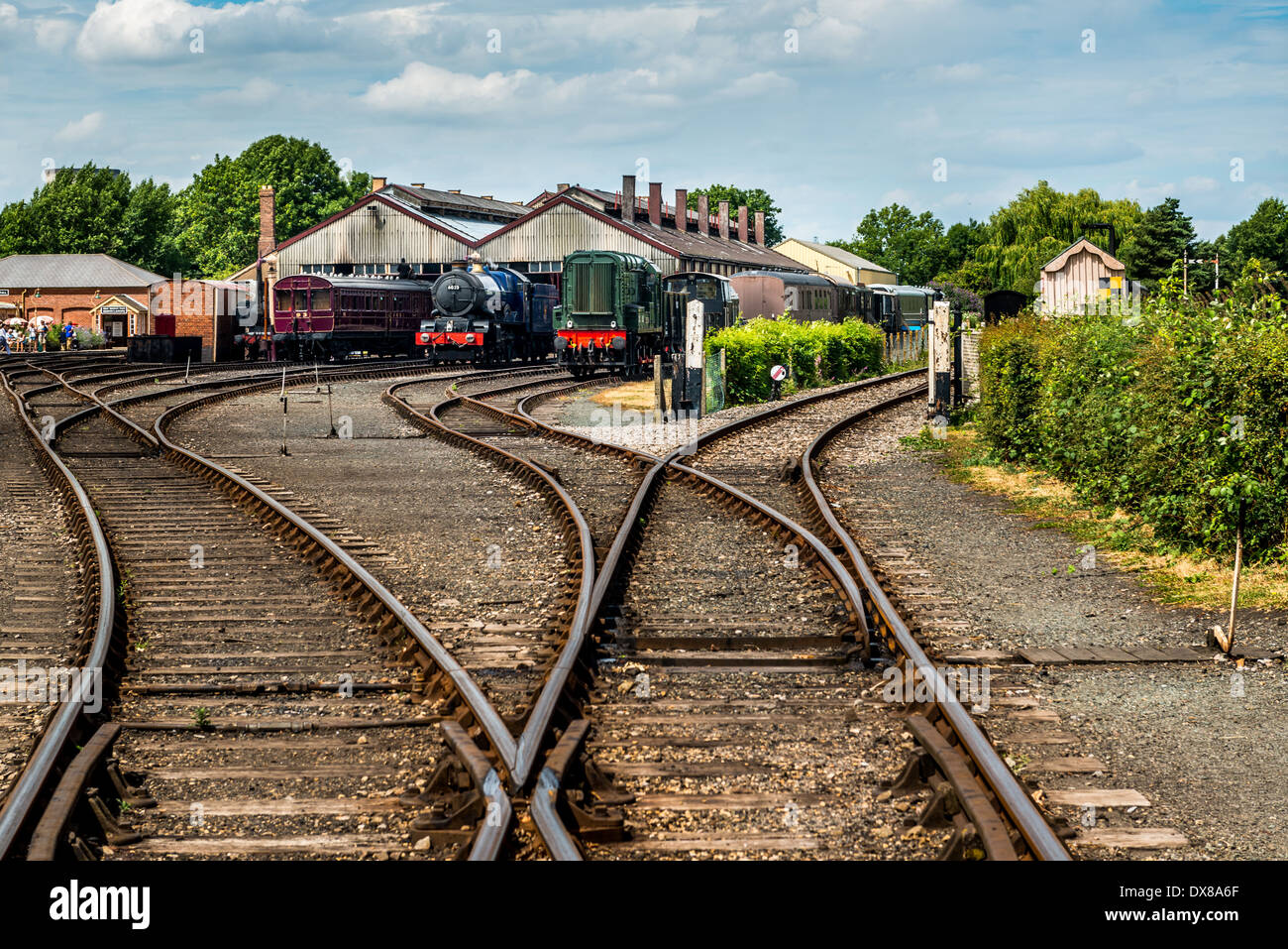 Didcot Railway Centre ist eine ehemalige Great Western Railway-Lokschuppen und Lokomotive Stallungen Punkt befindet sich in Didcot, Stockfoto