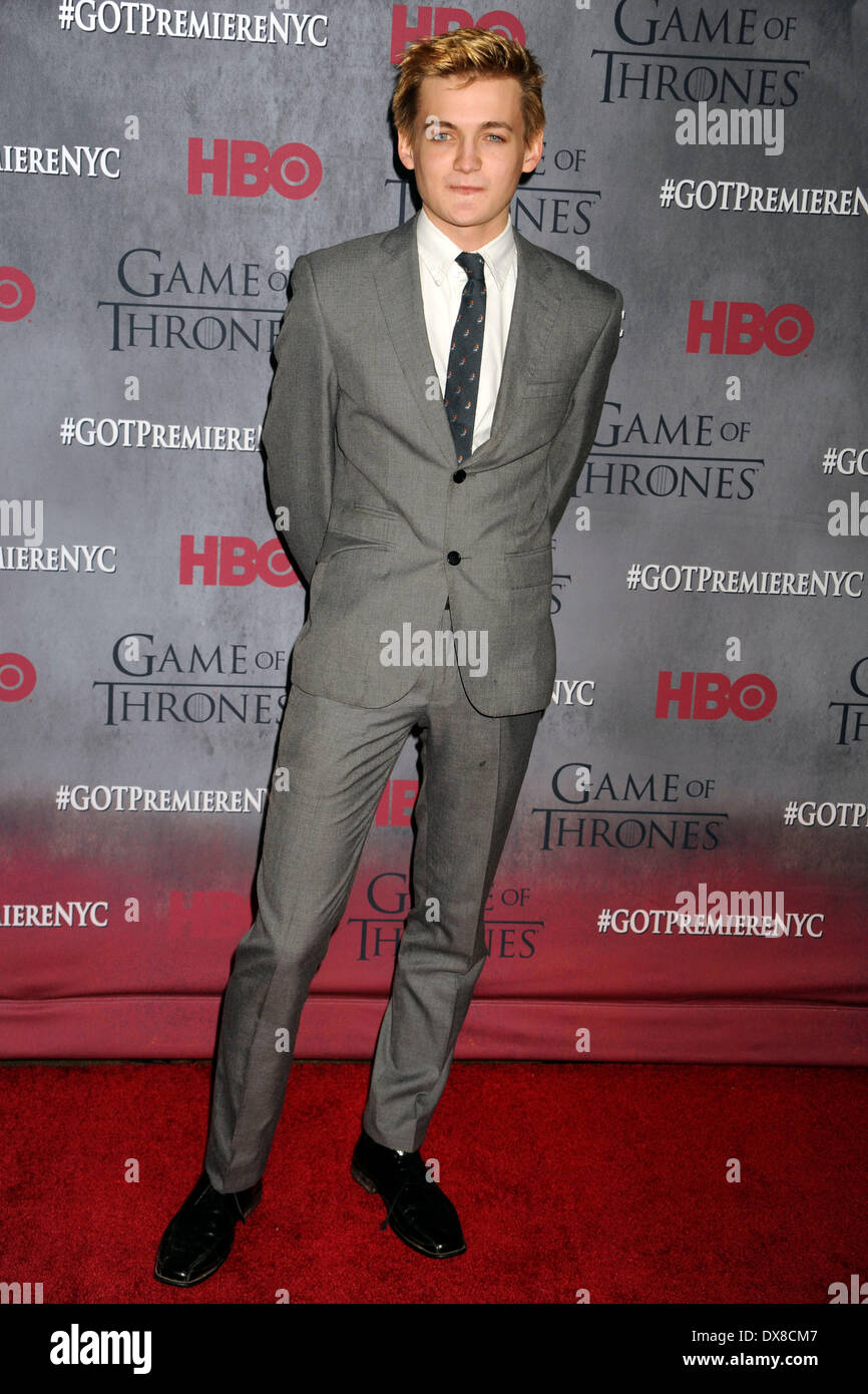 Jack Gleeson Teilnahme an der "Game Of Thrones" Staffel 4 premiere Avery Fisher Hall, Lincoln Center am 18. März 2014 in New York City Stockfoto