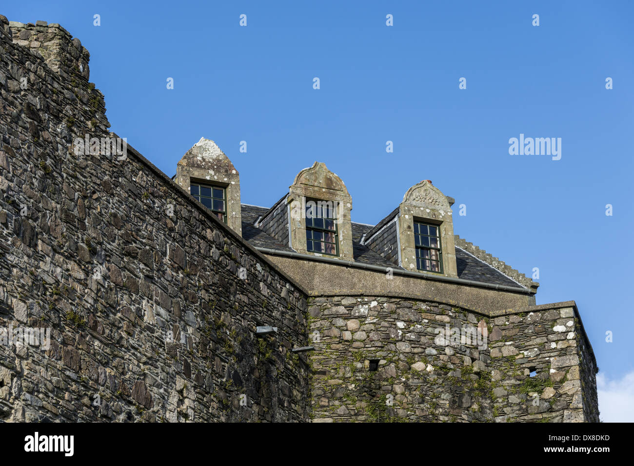 Dunstaffnage Castle ist eine teilweise zerstörten Burg in Argyll und Bute, westlichen Schottland. Es liegt 3 Meilen N.N.E. von Oban, befindet sich Stockfoto