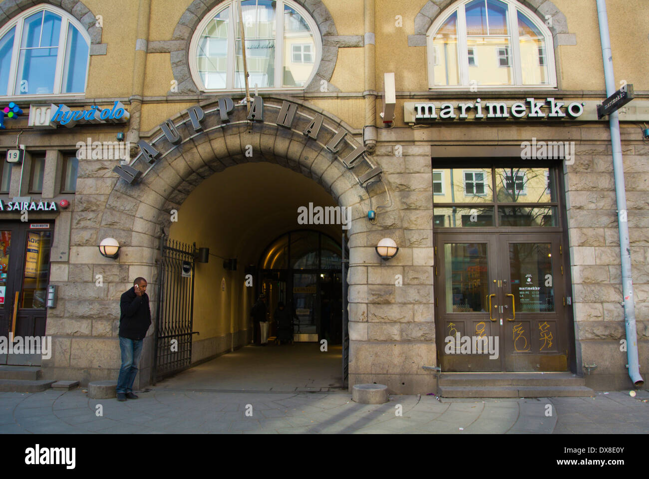 Tampereen Kauppahalli Markt Hal außen, Tampere, Mittelfinnland, Europa Stockfoto