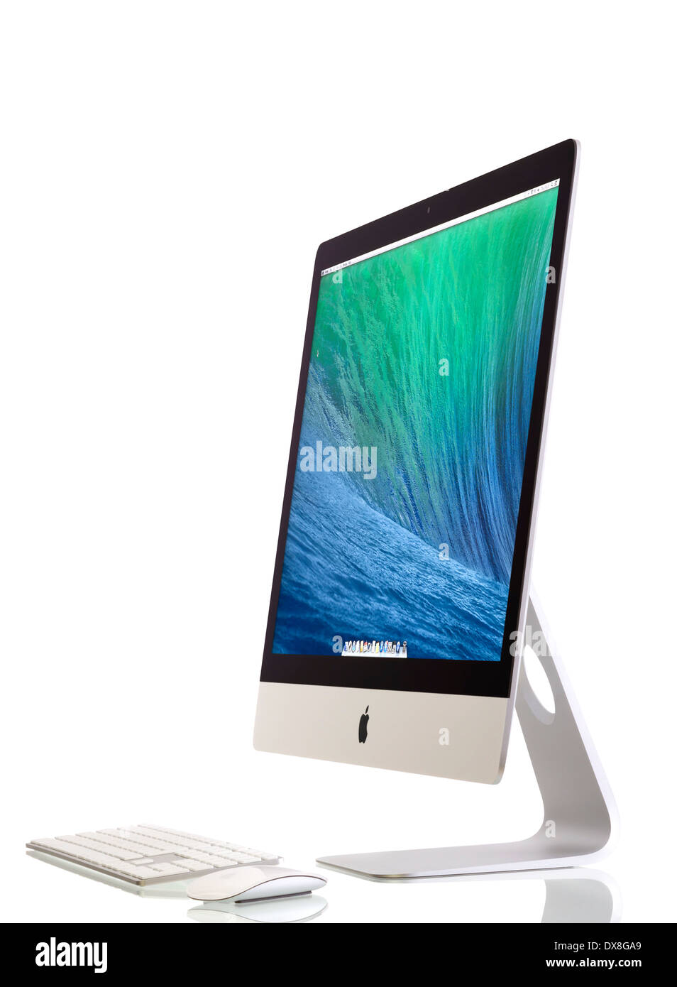 Neuen iMac 27 mit OS X Mavericks. Stockfoto