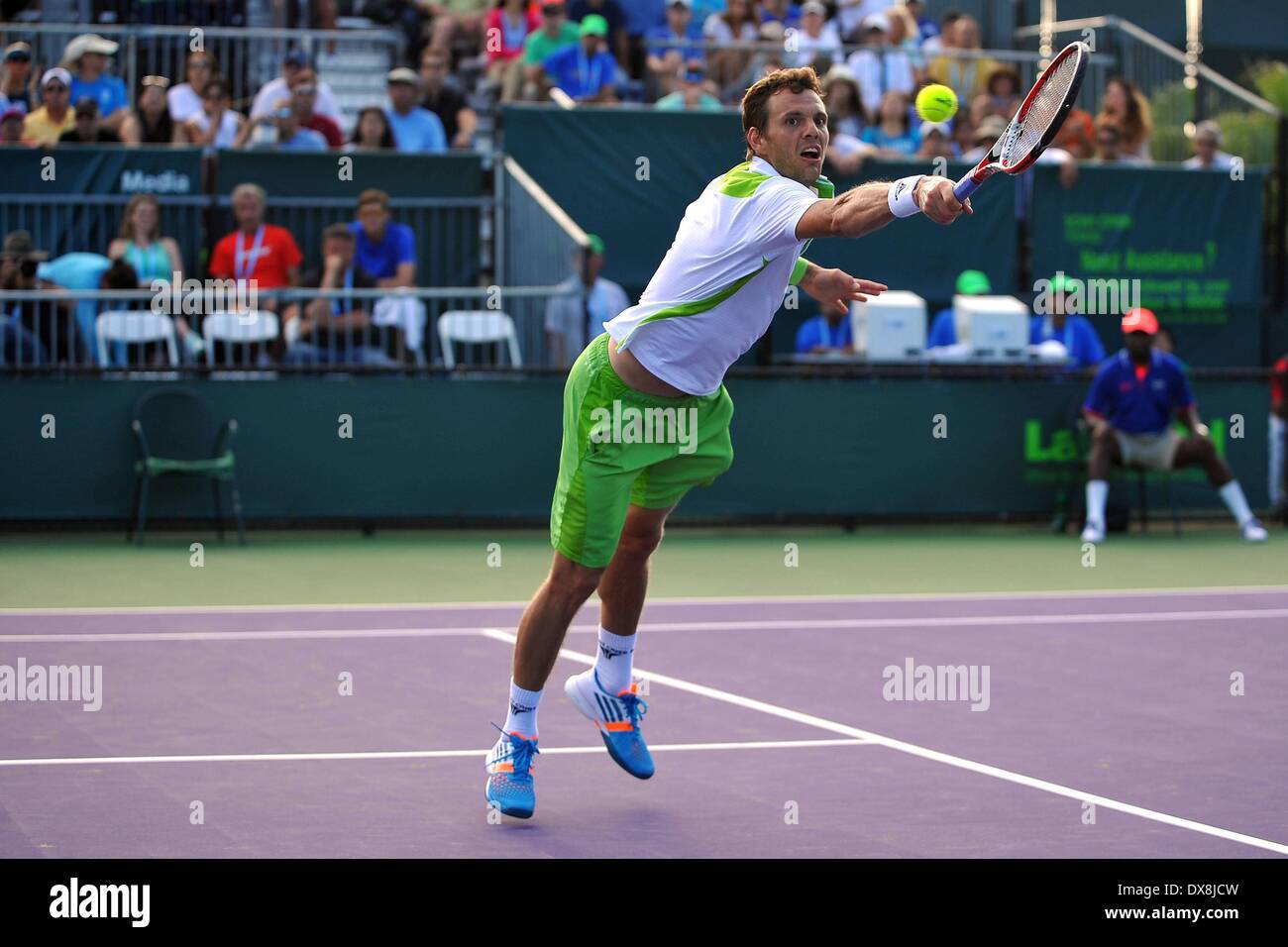 Crandon Park, Key Biscayne, Florida. 19. März 2014. Sony Open Tennis Championships. USA. Paul Henri Mathieu (FRA) Credit: Aktion Plus Sport/Alamy Live-Nachrichten Stockfoto