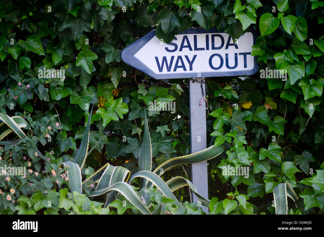 Melden Sie Regie Weg in Englisch und Spanisch. Spanien. Stockfoto