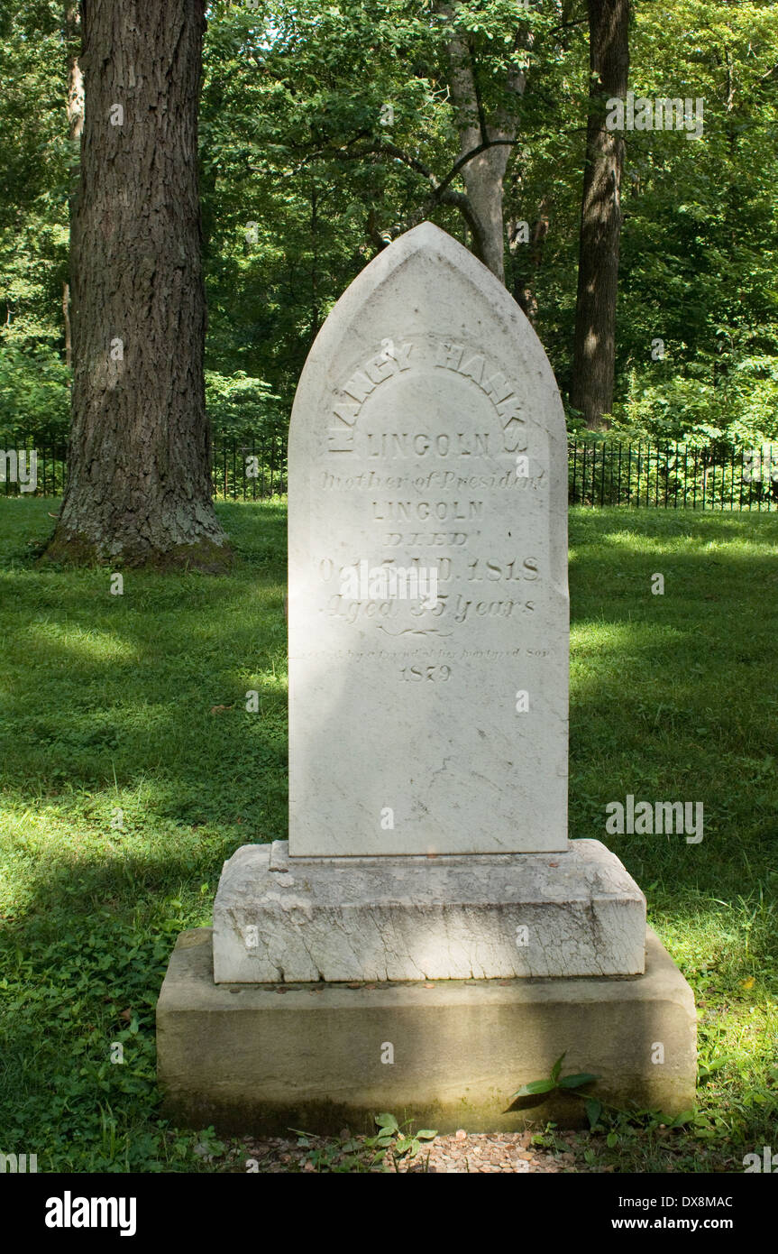 Grab von Nancy Hanks Lincoln, das Lincoln Boyhood National Memorial, Indiana. Digitale Fotografie Stockfoto