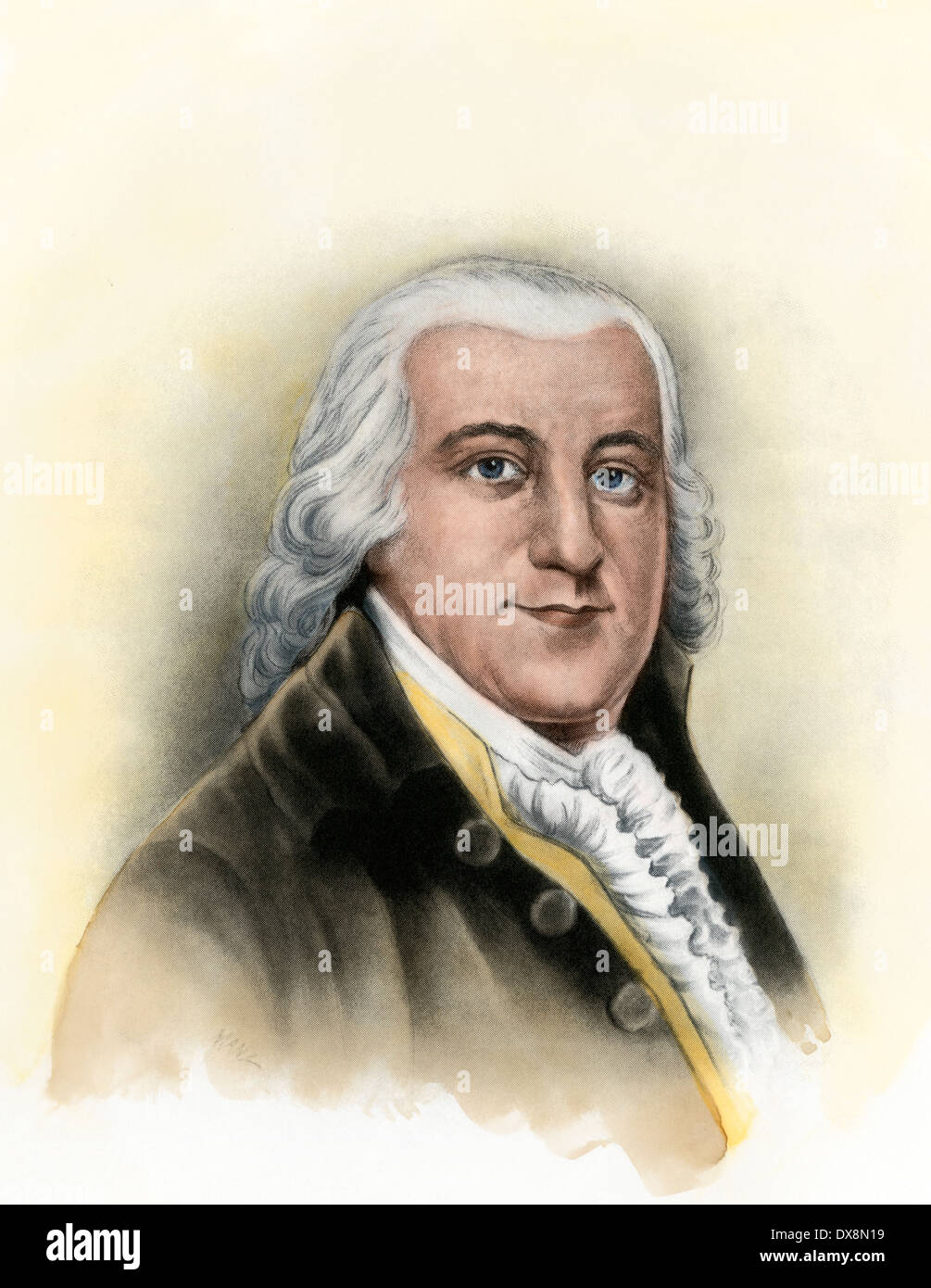 Edward Rutledge, Unterzeichner der Unabhängigkeitserklärung. Handcolorierte halftone einer Abbildung Stockfoto