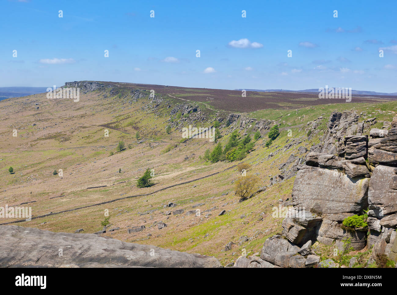 Stanage Edge in Derbyshire Peak District England Stockfoto