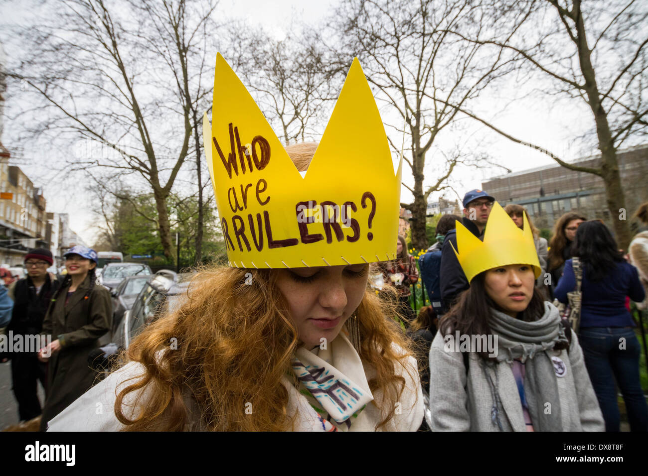Anti-Fracking Demonstranten marschieren und Rallye in London Stockfoto