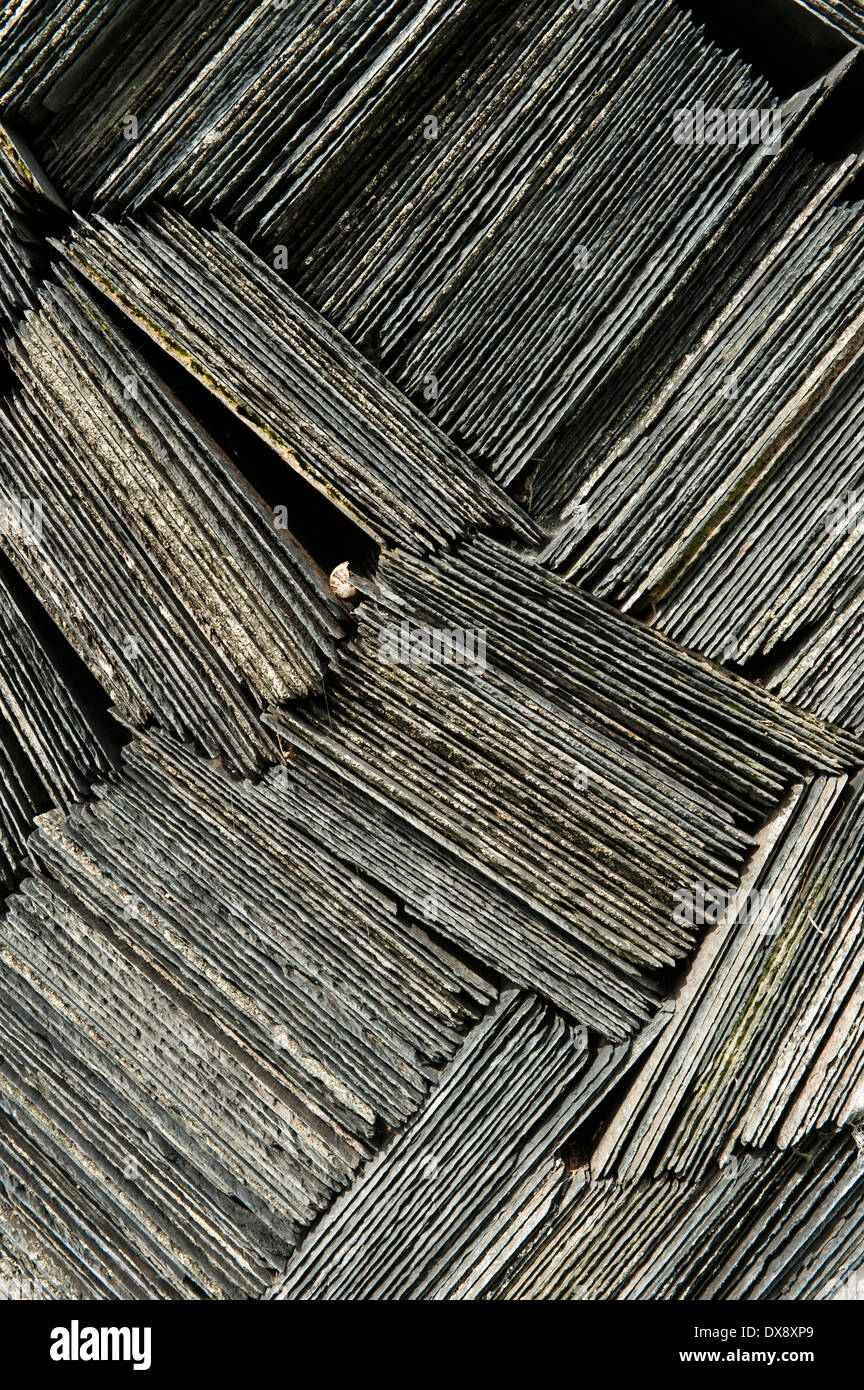 gestapelte Dachschiefer Stockfoto
