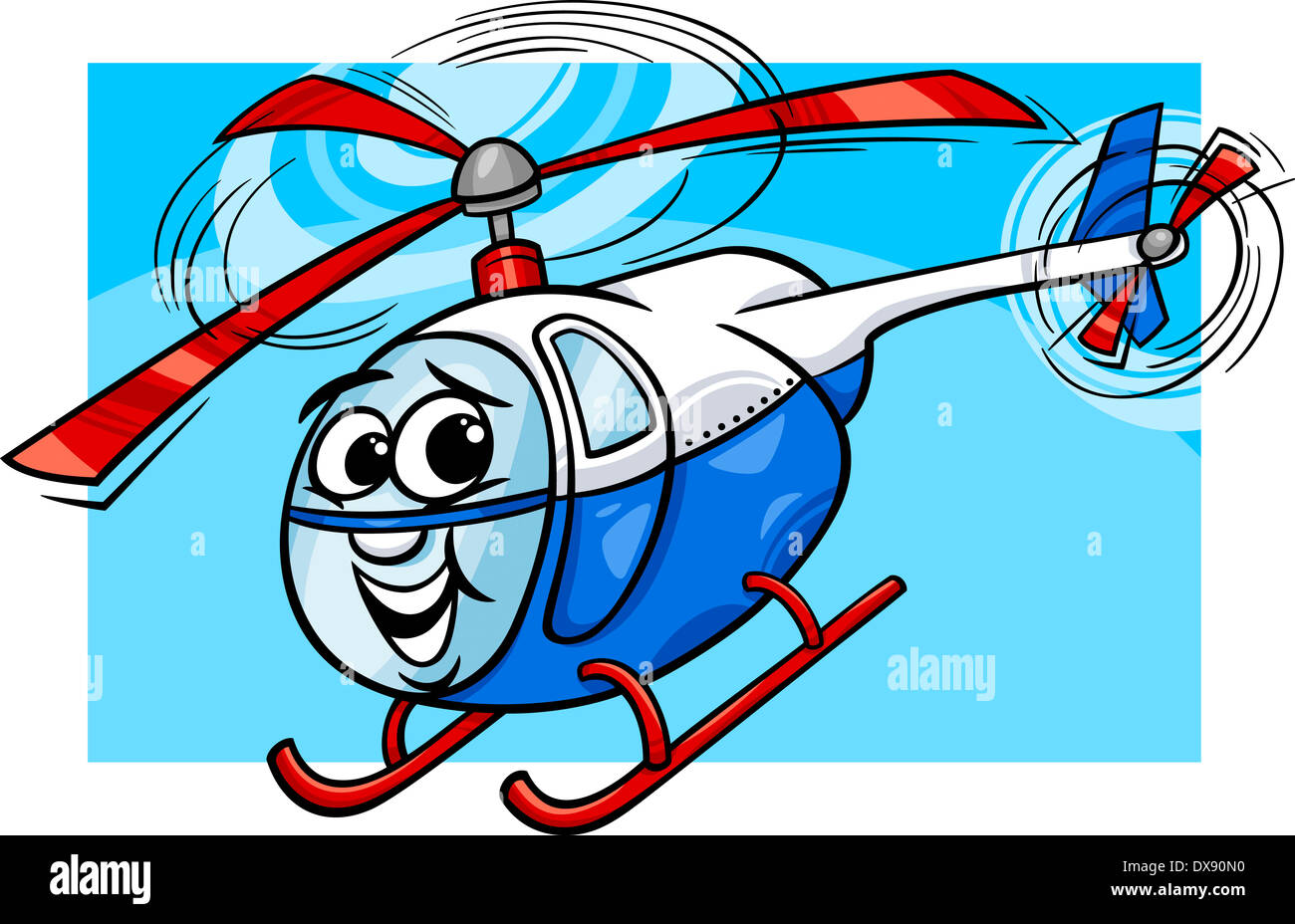CartoonIllustration der lustige Hubschrauber oder Chopper Comic