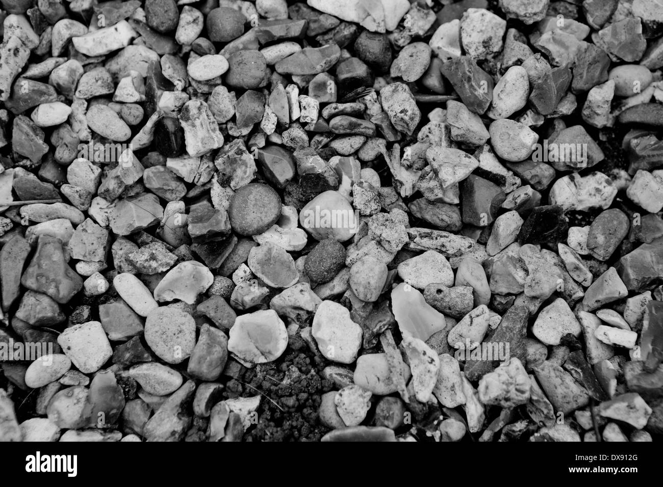 schwarze und weiße Schindeln Stockfoto