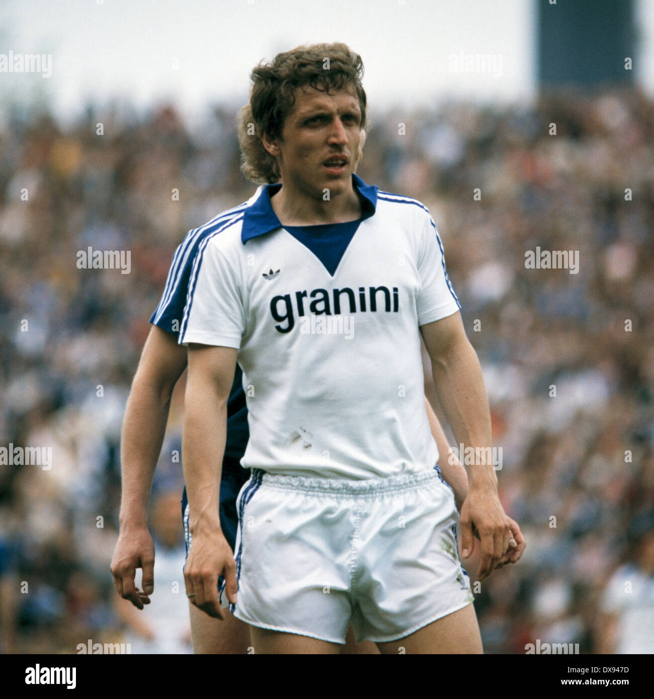 Fußball, Bundesliga, 1978/1979, Parkstadion, FC Schalke 04 gegen Arminia Bielefeld 4:1, Szene des Spiels, Roland Peitsch (Arminia) Stockfoto