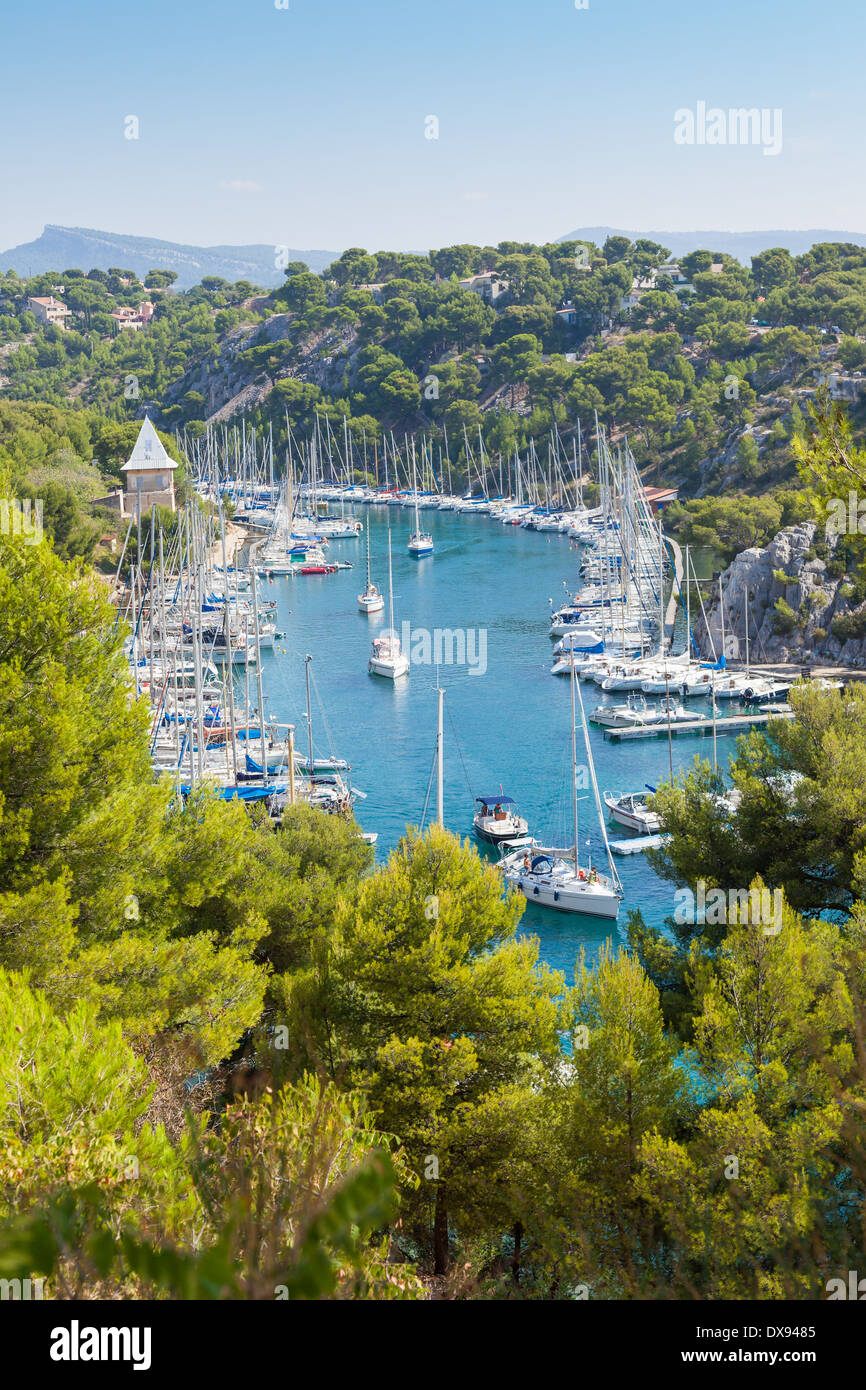 Calanque Port Miou in Cassis in Frankreich Stockfoto