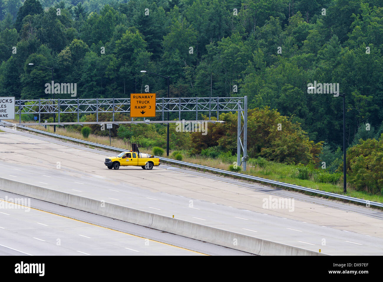 Die Gefahren des trucing auf den Autobahnen Stockfoto