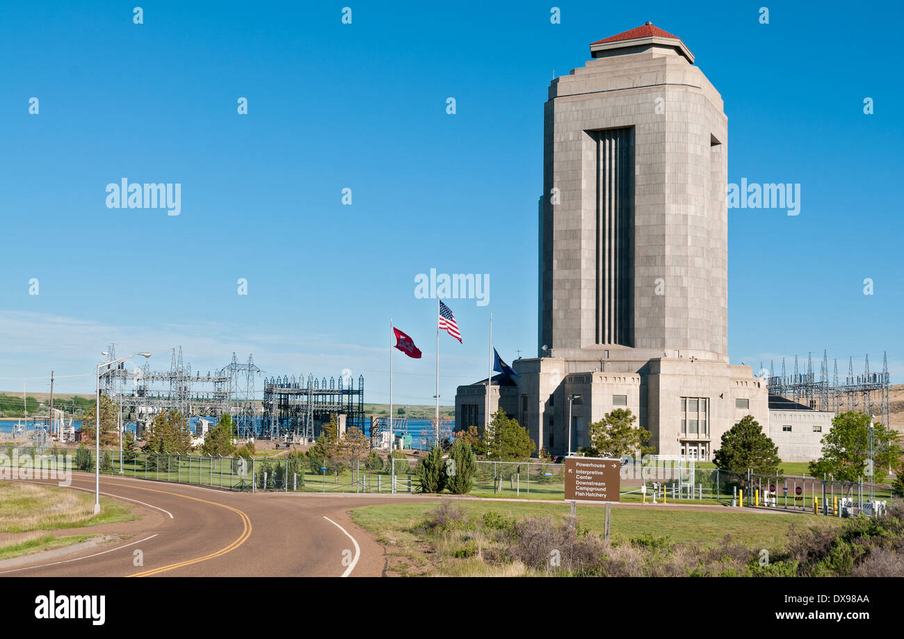 Montana, Fort Peck Dam nutzt den Missouri River, Powerhouse Stockfoto