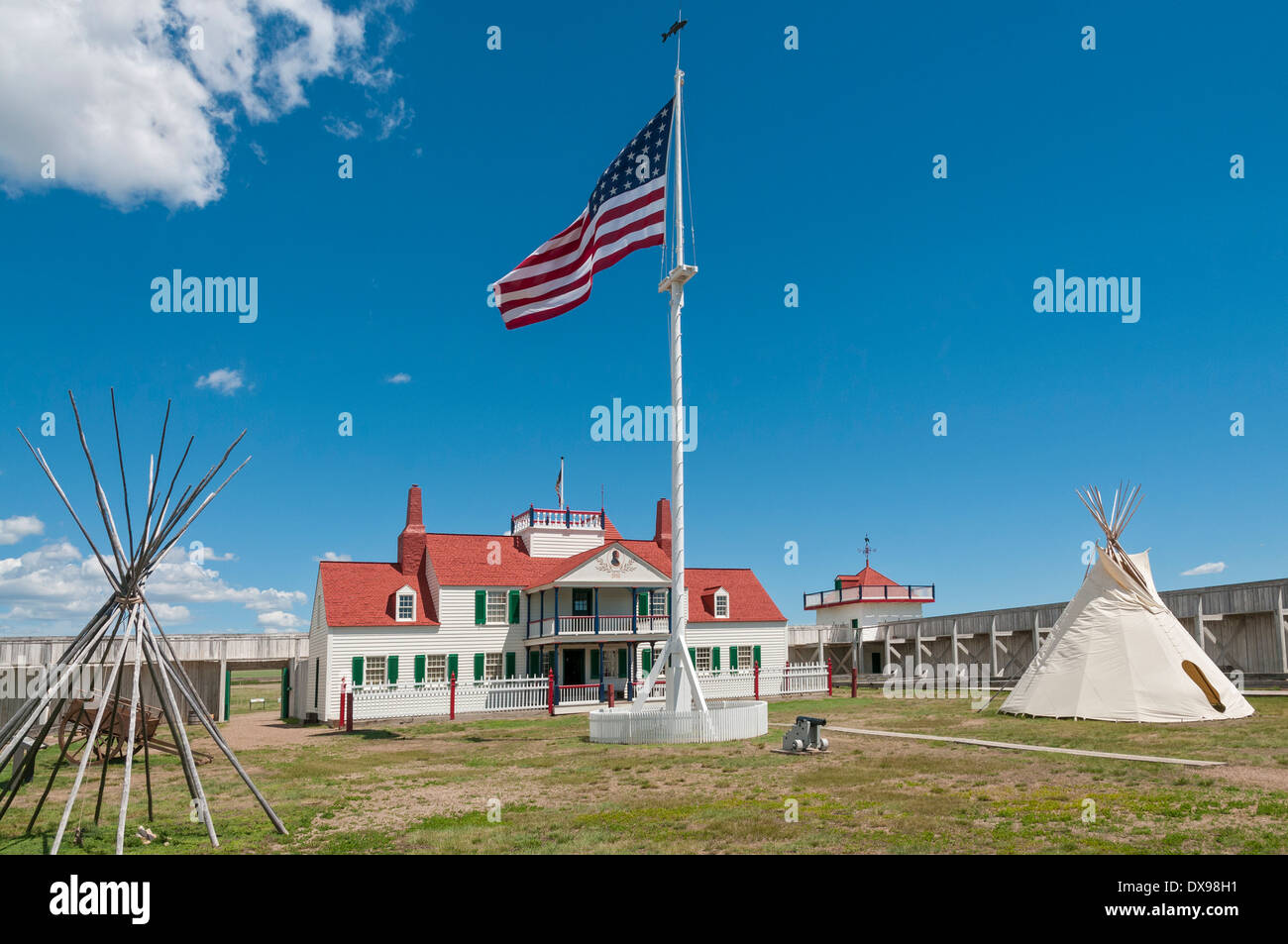 North Dakota, Fort Union Trading Post National Historic Site, gegründet 1828 um den Pelzhandel zu unterstützen Stockfoto