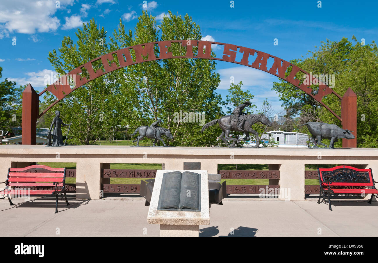 North Dakota, Williston Becken, Bakken Shale Oil Bildung Region, Stanley ist die Kreisstadt Mountrail Stockfoto