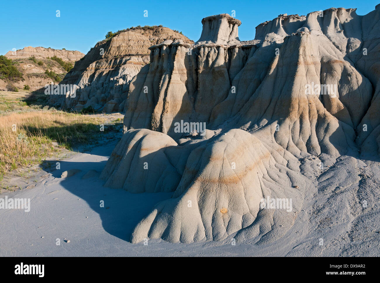 North Dakota, Theodore-Roosevelt-Nationalpark, South Unit, Badlands, Hoodoo-Rock-formation Stockfoto