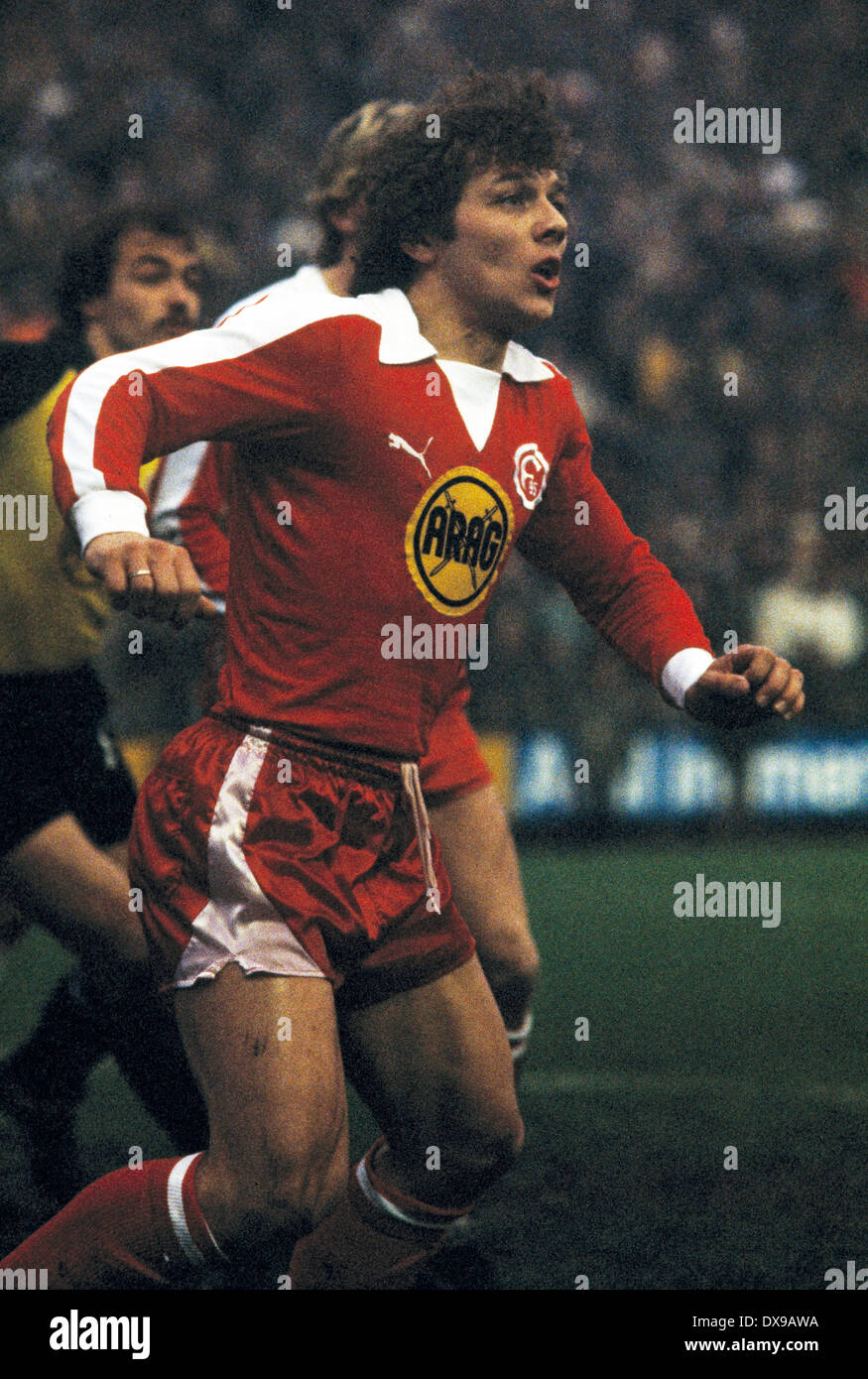 Fußball, Bundesliga, 1979/1980, Stadion bin Boekelberg, Borussia Moenchengladbach gegen Fortuna Düsseldorf 2:1, Szene des Spiels, Josef Weikl (Fortuna) Stockfoto