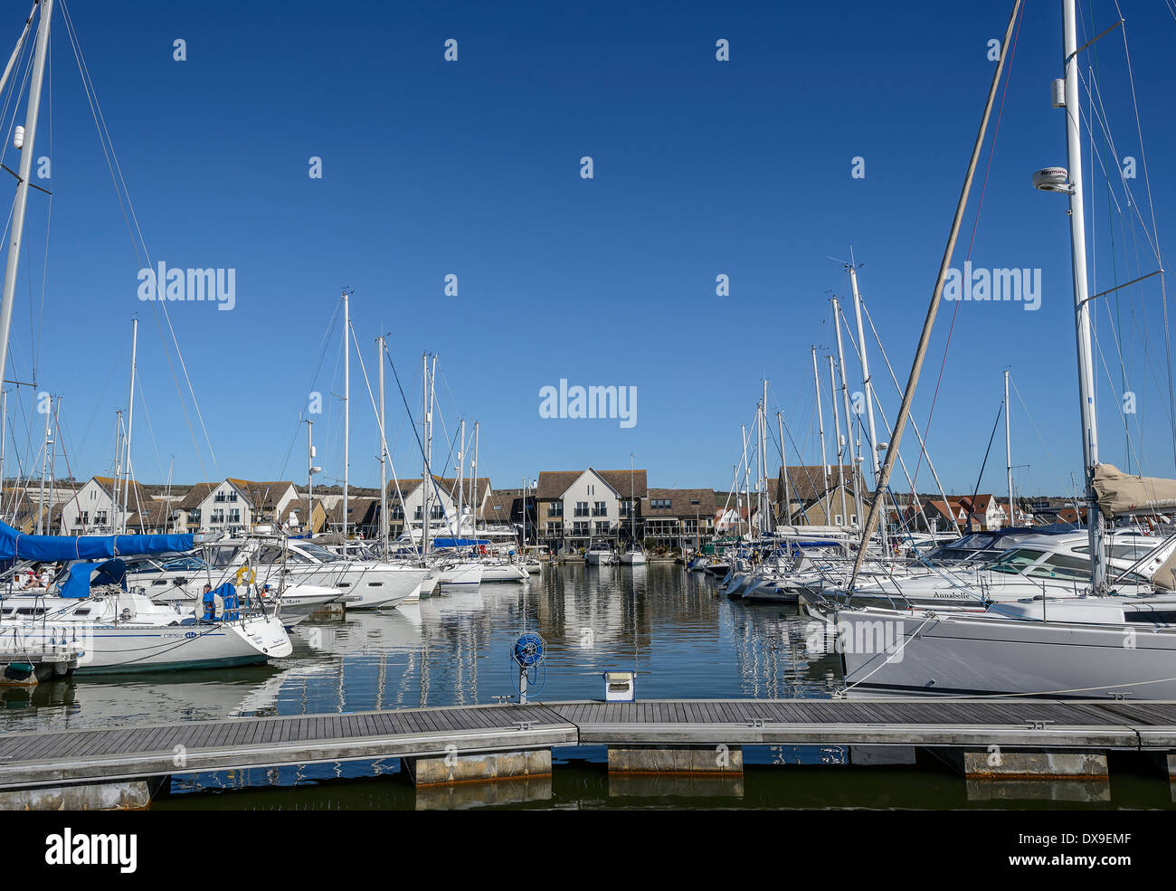 Blick auf den Yachthafen von Port Solent, Portsmouth, Hampshire, England, Vereinigtes Königreich. Stockfoto