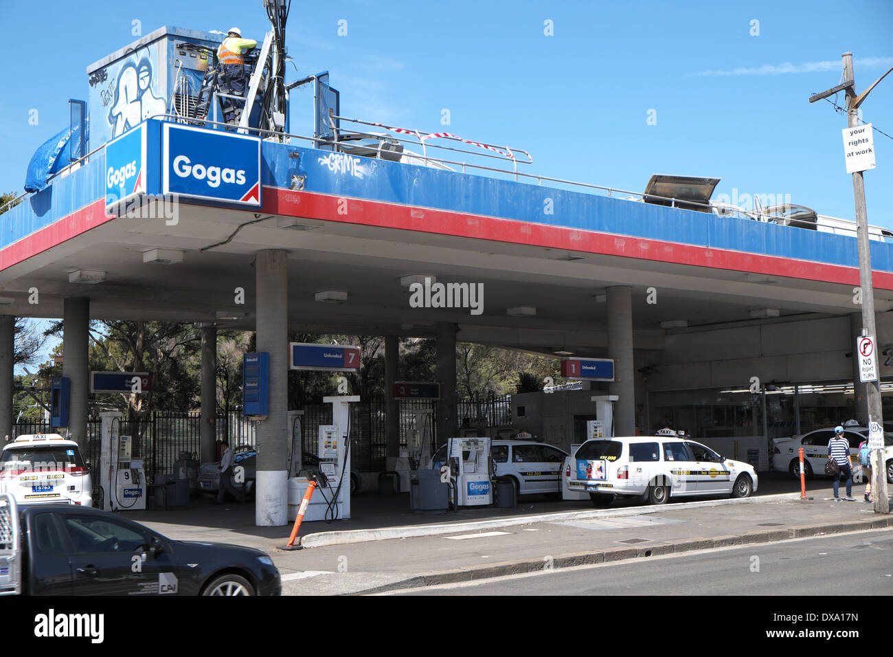 Tankstelle in Chippendale, Sydney, Australien Stockfoto