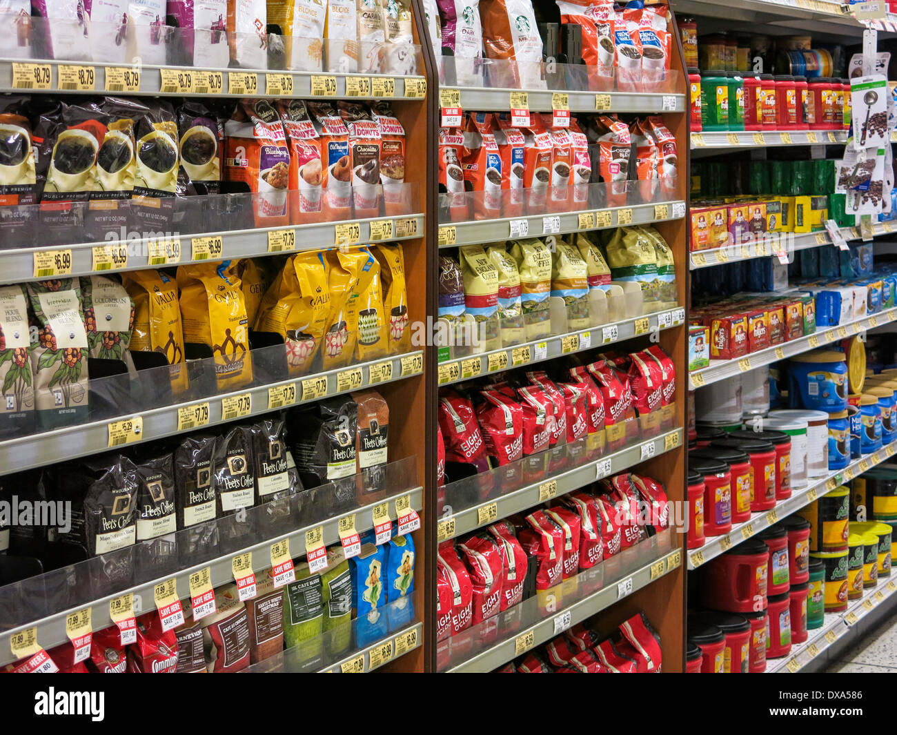 KaffeePakete, Kaffee und Tee Gang, Publix Supermarkt in Tampa, Florida