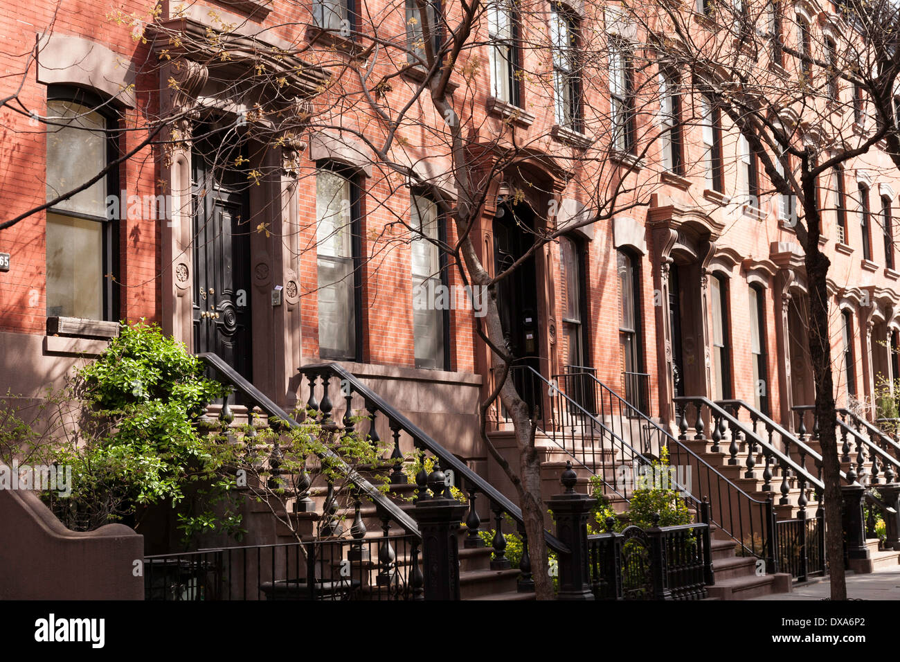 Brownstones in Greenwich Village, New York Stockfoto