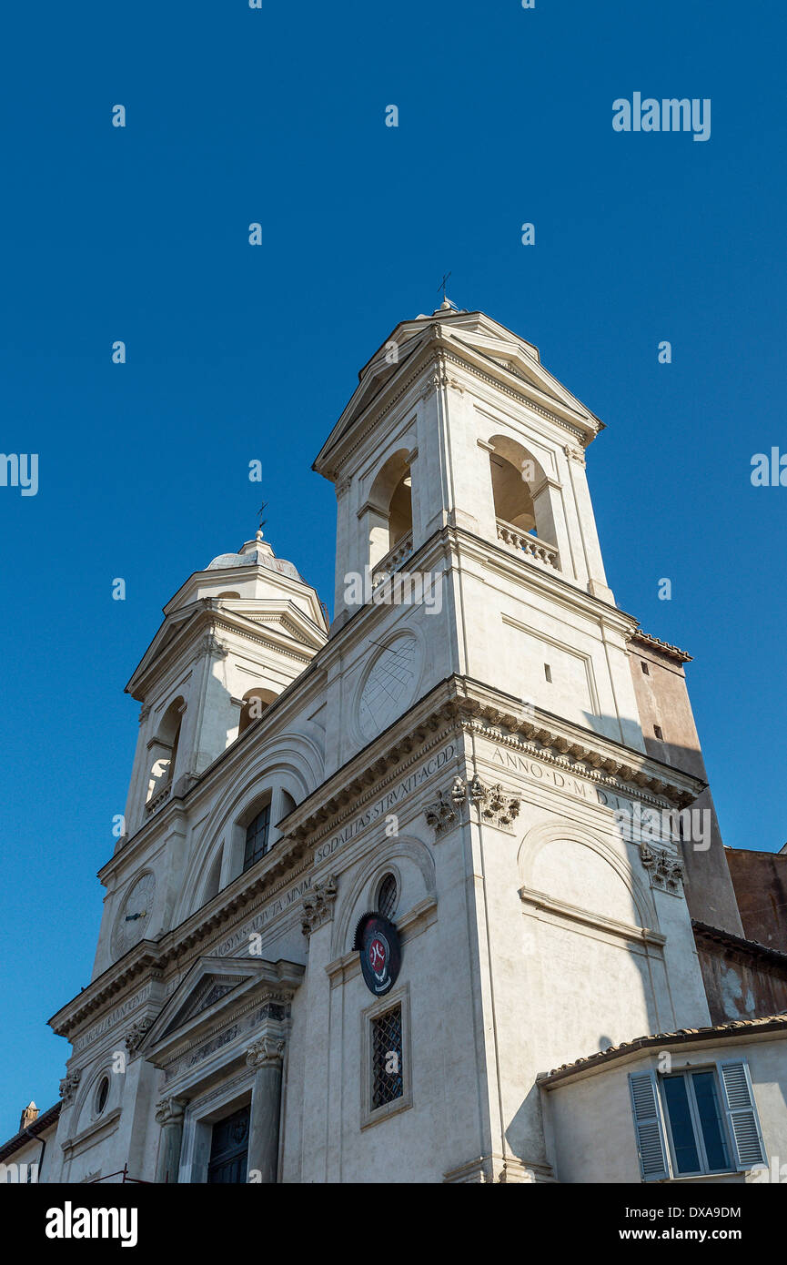 Trinità dei Monti Kirche befindet sich an der Spitze der spanischen Treppe, Rom, Italien Stockfoto