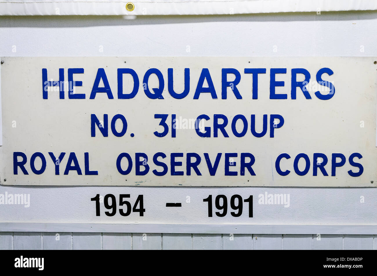 Sitz der Nr. 31 Gruppe Royal Observer Corps 1954-1991 Stockfoto