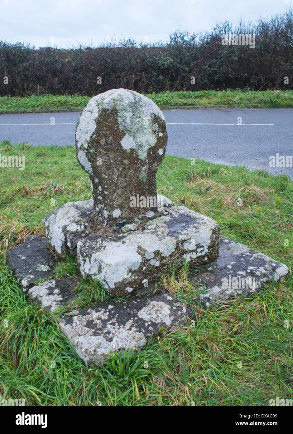 Kornische Straßenrand Cross - Karte Ref SW400276 Stockfoto