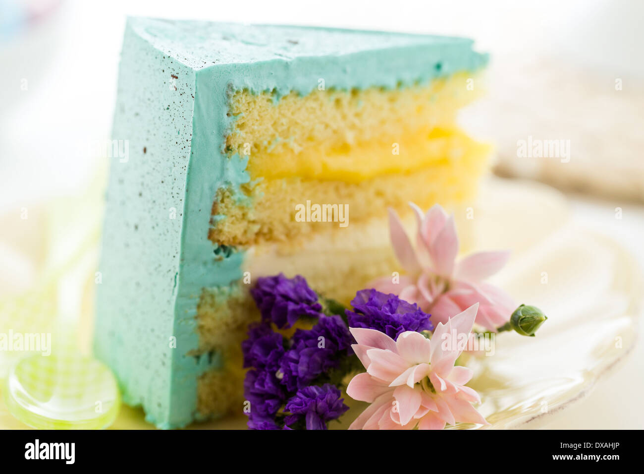 Ostern-Robins Ei Kuchen mit Schokolade Flecken und Ei-Trüffel. Stockfoto