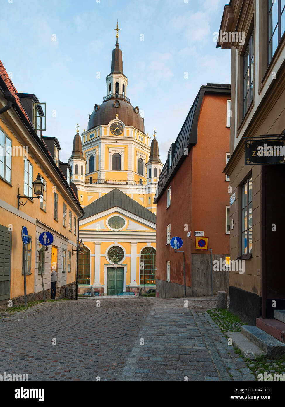 Katarina Kyrka, ("Katharinen-Kirche"), gesehen vom historischen Katarina Kyrkobacke, ("Katarina Church Hill"), Södermalm, Stockholm Stockfoto