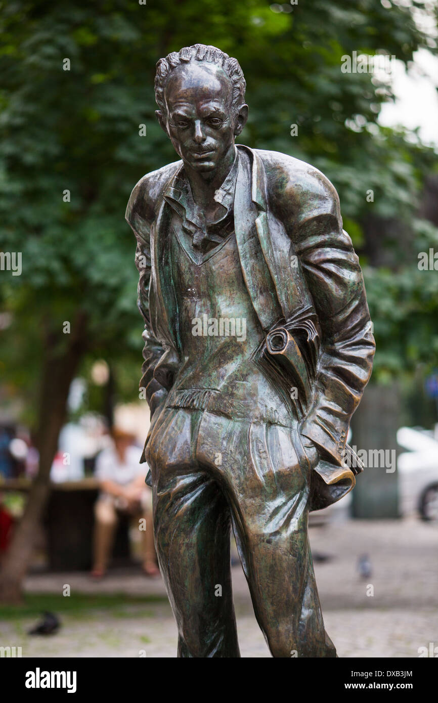 Bulat Okudzhava Statue in Arbat-Straße, Moskau, Russland Stockfoto