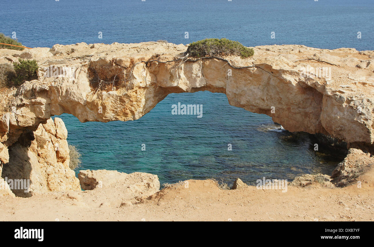Natürliche Brücke, in der Nähe von Cape Greko, Zypern, Süd-Europa Stockfoto