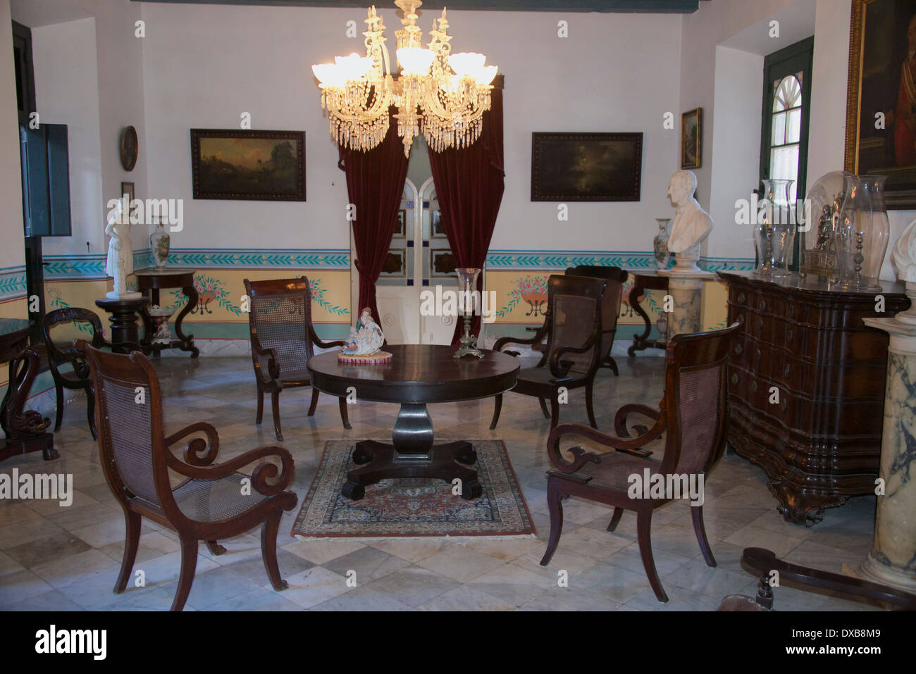 Kleiner Salon Palacio de Los Capitanes Generales Alt-Havanna-Kuba Stockfoto