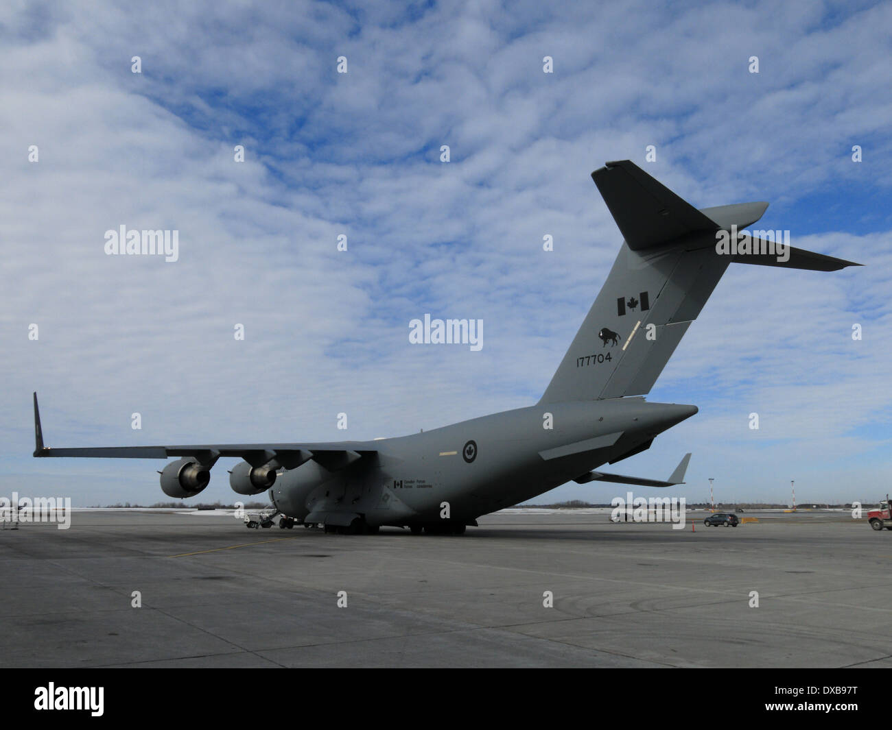 Royal Canadian Air Force (RCAF) Flugzeug c-17 Globemaster III am Ottawa Airport, 18. März 2014 Stockfoto