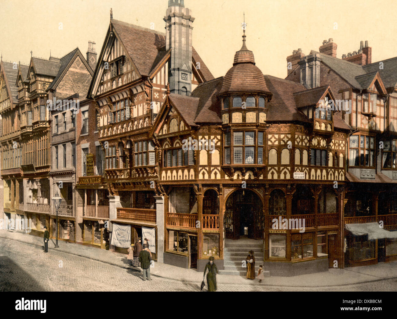 Das Kreuz und die Zeilen, Chester, England, um 1900 Stockfoto