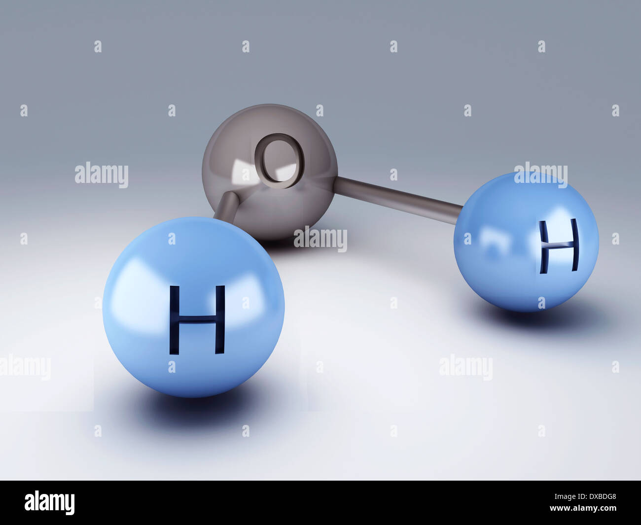 H2O Molekül 3D-Illustration Stockfoto