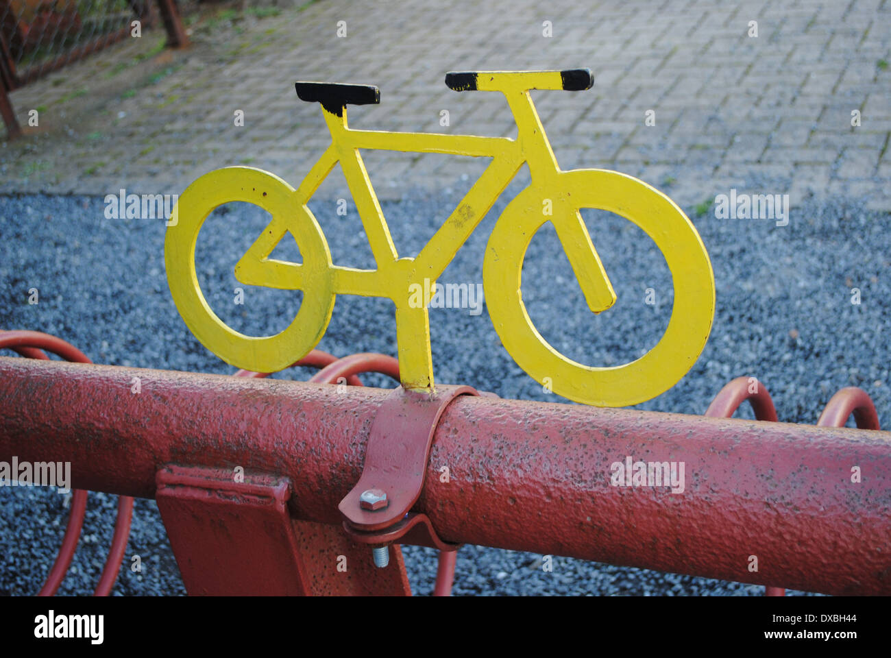 Fahrrad-Schild am Big Pit Stockfoto